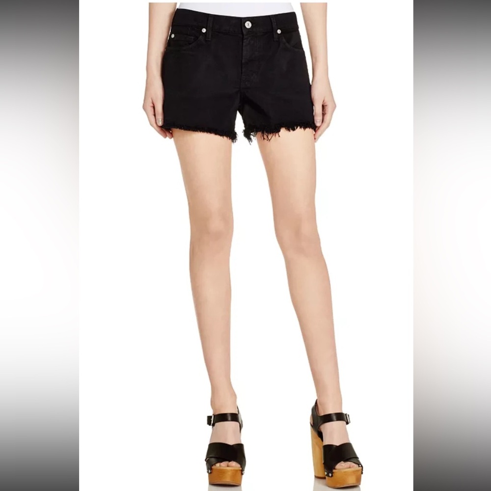 7 For All Mankind - Black - Fray Shorts - Size - 26